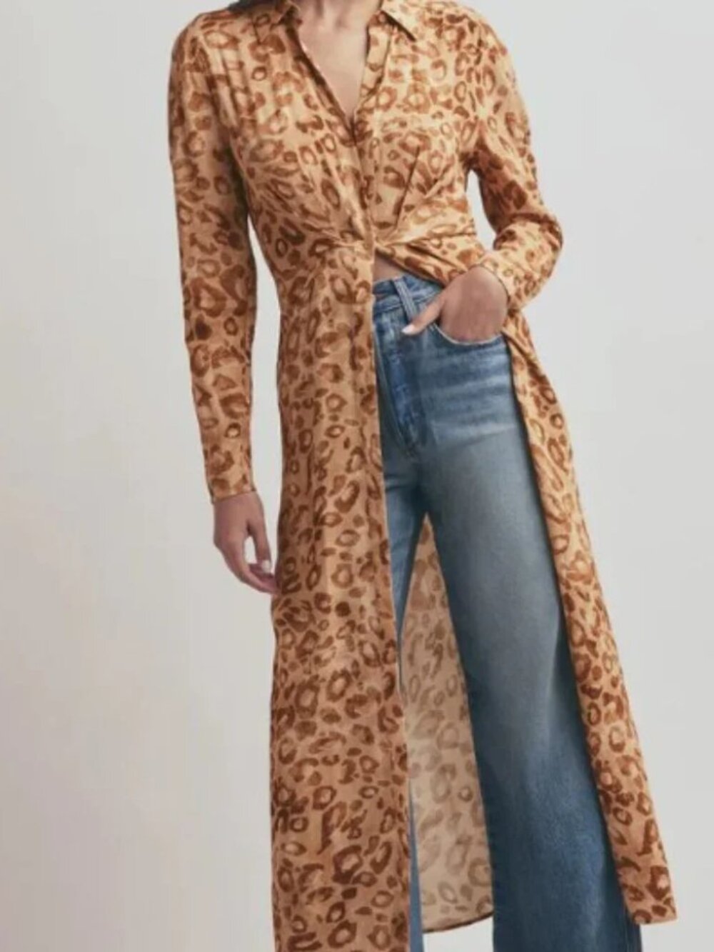 NWT Favorite Daughter The Icon Long Sleeve Midi Dress Leo Vibes Size 6